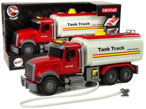 Samochód Ciężarówka Cysterna Biała Dźwięki Światła LEAN Toys Samochód Ciężarówka Cysterna Biała Dźwięki Światła LEAN Toys