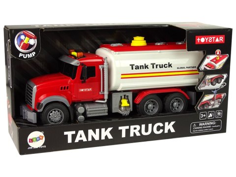 Samochód Ciężarówka Cysterna Biała Dźwięki Światła LEAN Toys Samochód Ciężarówka Cysterna Biała Dźwięki Światła LEAN Toys