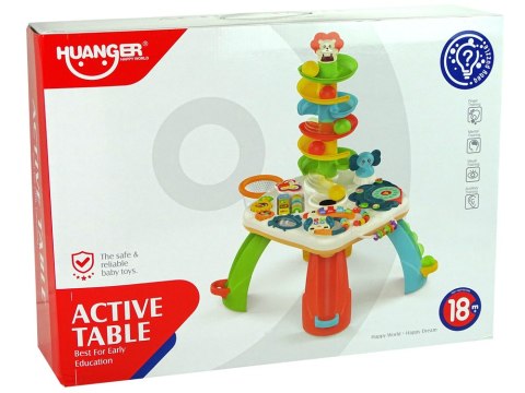 Stolik Edukacyjny Zjeżdżalnia Dla Piłeczek Pianinko Kosz Koła Zębate LEAN Toys Stolik Edukacyjny Zjeżdżalnia Dla Piłeczek Pianinko Kosz Koła Zębate LEAN Toys