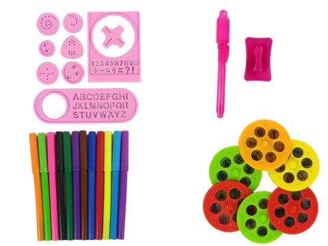 Stolik Tablica Do Rysowania Krzesełko Projektor Różowy Pisaki Obrazki LEAN Toys Stolik Tablica Do Rysowania Krzesełko Projektor Różowy Pisaki Obrazki LEAN Toys