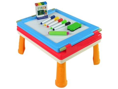 Tablica 3w1 Magnetyczno -Kredowa, Stolik Do Gier Niebieska LEAN Toys Tablica 3w1 Magnetyczno -Kredowa, Stolik Do Gier Niebieska LEAN Toys