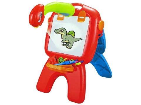 Tablica Dwustronna Kredowa Pisaki Stojąca Projektor Obrazki Czerwona LEAN Toys Tablica Dwustronna Kredowa Pisaki Stojąca Projektor Obrazki Czerwona LEAN Toys