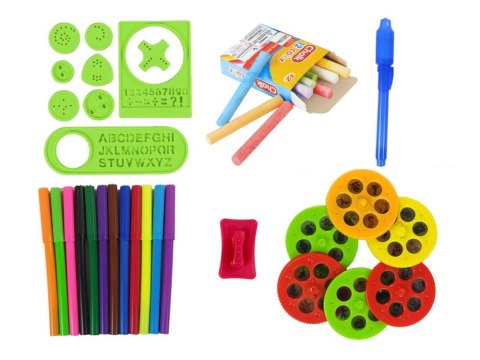Tablica Dwustronna Kredowa Pisaki Stojąca Projektor Obrazki Czerwona LEAN Toys Tablica Dwustronna Kredowa Pisaki Stojąca Projektor Obrazki Czerwona LEAN Toys