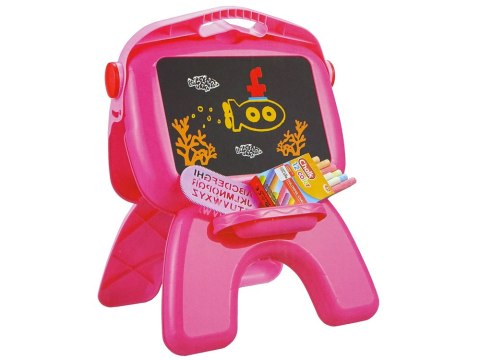 Tablica Dwustronna Kredowa Pisaki Stojąca Projektor Obrazki Różowa LEAN Toys Tablica Dwustronna Kredowa Pisaki Stojąca Projektor Obrazki Różowa LEAN Toys
