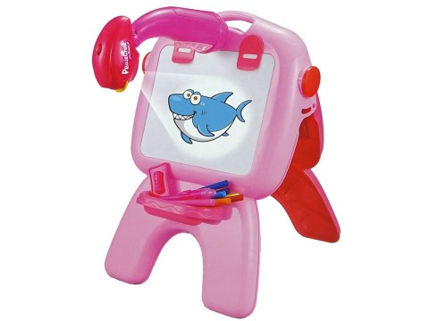 Tablica Dwustronna Kredowa Pisaki Stojąca Projektor Obrazki Różowa LEAN Toys Tablica Dwustronna Kredowa Pisaki Stojąca Projektor Obrazki Różowa LEAN Toys
