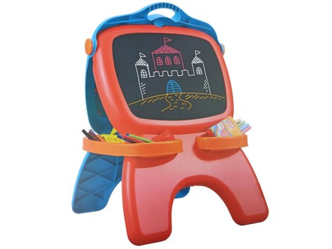 Tablica Dwustronna Magnetyczna Kredowa Niebiesko Czerwona Szablony LEAN Toys Tablica Dwustronna Magnetyczna Kredowa Niebiesko Czerwona Szablony LEAN Toys