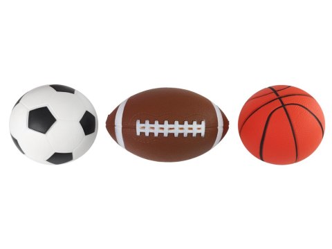 Zestaw Miękkich Piłek Sportowych 3w1 Piłka Nożna Koszykówka Baseball LEAN Toys Zestaw Miękkich Piłek Sportowych 3w1 Piłka Nożna Koszykówka Baseball LEAN Toys