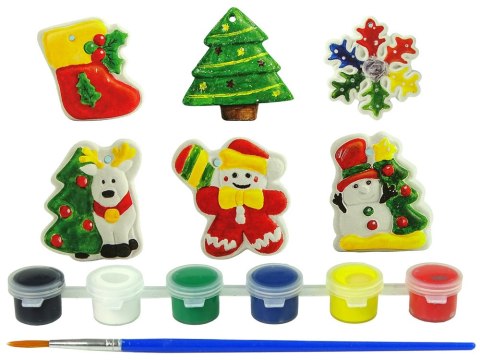 Zestaw Odlewy Gipsowe Do Malowania Farby Święta Choinka Bałwan LEAN Toys Zestaw Odlewy Gipsowe Do Malowania Farby Święta Choinka Bałwan LEAN Toys
