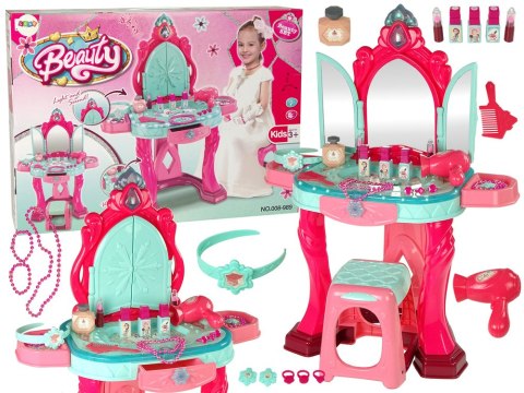 Zestaw Piękności Toaletka z Lustrem Światła Dźwięk Biżuteria Różowa LEAN Toys Zestaw Piękności Toaletka z Lustrem Światła Dźwięk Biżuteria Różowa LEAN Toys