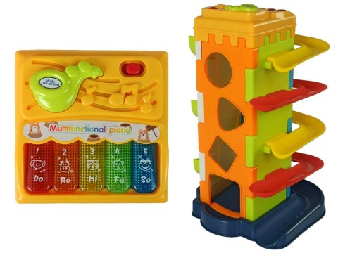Zjeżdżalnia Piłeczek Blok Edukacyjny Sorter z Pianinkiem LEAN Toys Zjeżdżalnia Piłeczek Blok Edukacyjny Sorter z Pianinkiem LEAN Toys