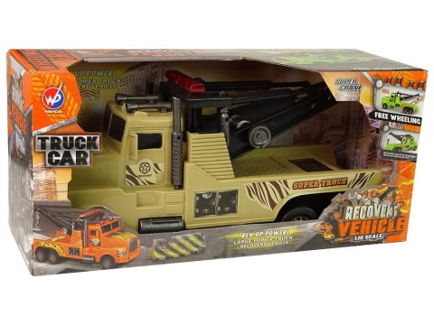 Auto Ciężarówka Holownik Pomoc Drogowa 1:10 Lina Wojskowy Brązowy LEAN Toys Auto Ciężarówka Holownik Pomoc Drogowa 1:10 Lina Wojskowy Brązowy LEAN Toys