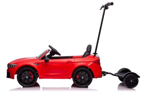 Auto Na Akumulator BMW M5 Z Platformą Dla Rodzica Czerwone Lakierowane LEAN CARS Auto Na Akumulator BMW M5 Z Platformą Dla Rodzica Czerwone Lakierowane LEAN CARS