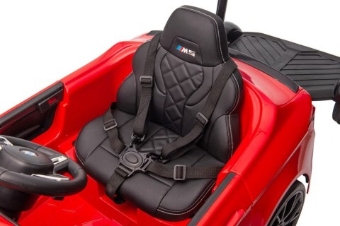 Auto Na Akumulator BMW M5 Z Platformą Dla Rodzica Czerwone Lakierowane LEAN CARS Auto Na Akumulator BMW M5 Z Platformą Dla Rodzica Czerwone Lakierowane LEAN CARS