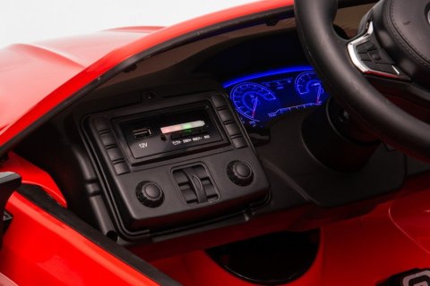 Auto Na Akumulator BMW M5 Z Platformą Dla Rodzica Czerwone Lakierowane LEAN CARS Auto Na Akumulator BMW M5 Z Platformą Dla Rodzica Czerwone Lakierowane LEAN CARS