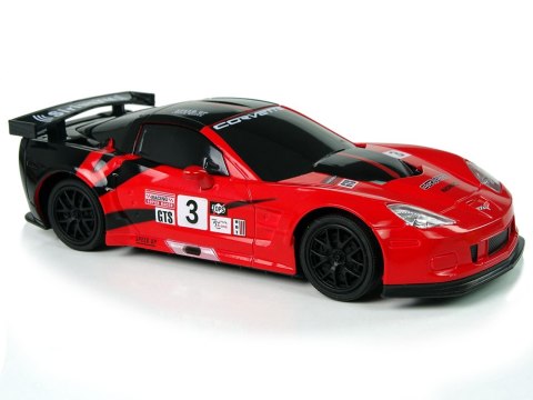 Auto Sportowe R/C 1:24 Corvette C6.R Czerwone 2.4 G Światła LEAN Toys Auto Sportowe R/C 1:24 Corvette C6.R Czerwone 2.4 G Światła LEAN Toys