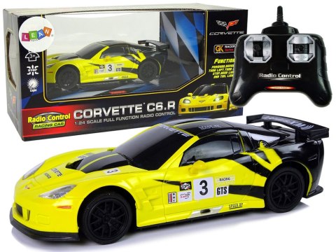 Auto Sportowe R/C 1:24 Corvette Żółte C6.R 2.4 G Światła LEAN Toys Auto Sportowe R/C 1:24 Corvette Żółte C6.R 2.4 G Światła LEAN Toys