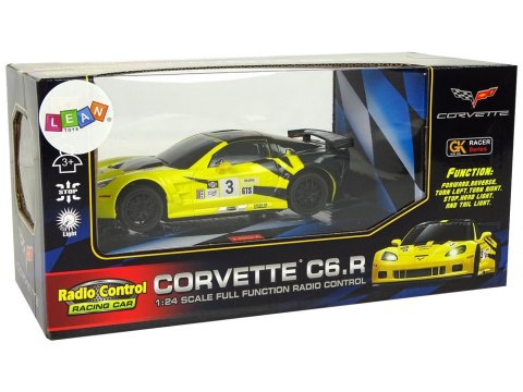 Auto Sportowe R/C 1:24 Corvette Żółte C6.R 2.4 G Światła LEAN Toys Auto Sportowe R/C 1:24 Corvette Żółte C6.R 2.4 G Światła LEAN Toys