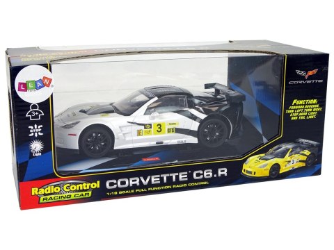 Auto Sportowe Wyścigowe R/C 1:18 Corvette C6.R Biały 2.4 G Światła LEAN Toys Auto Sportowe Wyścigowe R/C 1:18 Corvette C6.R Biały 2.4 G Światła LEAN Toys