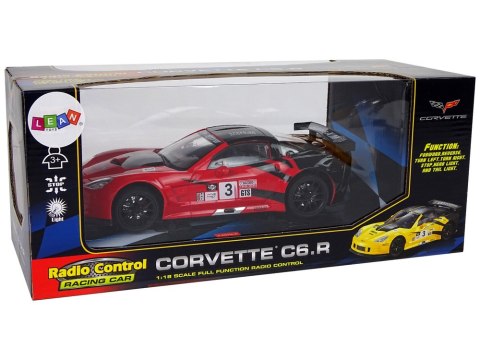 Auto Sportowe Wyścigowe R/C 1:18 Corvette C6.R Czerwony 2.4 G Światła LEAN Toys Auto Sportowe Wyścigowe R/C 1:18 Corvette C6.R Czerwony 2.4 G Światła LEAN Toys