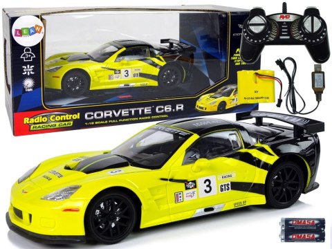 Auto Sportowe Wyścigowe R/C 1:18 Corvette C6.R Żółty 2.4 G Światła LEAN Toys Auto Sportowe Wyścigowe R/C 1:18 Corvette C6.R Żółty 2.4 G Światła LEAN Toys