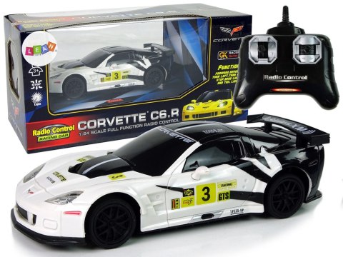 Auto Sportowe Wyścigowe R/C 1:24 Corvette C6.R Biały 2.4 G Światła LEAN Toys Auto Sportowe Wyścigowe R/C 1:24 Corvette C6.R Biały 2.4 G Światła LEAN Toys