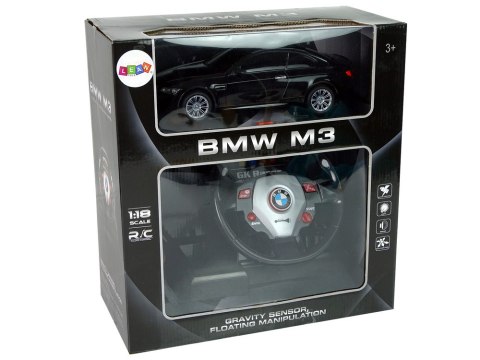 Auto Zdalnie Sterowane BMW M3 Czarny Pilot Kierownica 1:18 Dźwięk Światła LEAN Toys Auto Zdalnie Sterowane BMW M3 Czarny Pilot Kierownica 1:18 Dźwięk Światła LEAN Toys