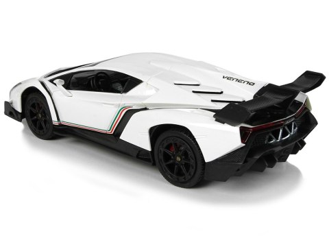 Auto Zdalnie Sterowane Lamborghini Veneno Biały Kierownica Dźwięk Światła LEAN Toys Auto Zdalnie Sterowane Lamborghini Veneno Biały Kierownica Dźwięk Światła LEAN Toys