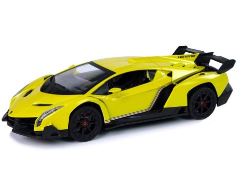 Auto Zdalnie Sterowane Lamborghini Veneno Żółte 2,4 G Pilot Kierownica Dźwięk Światła LEAN Toys Auto Zdalnie Sterowane Lamborghini Veneno Żółte 2,4 G Pilot Kierownica Dźwięk Światła LEAN Toys