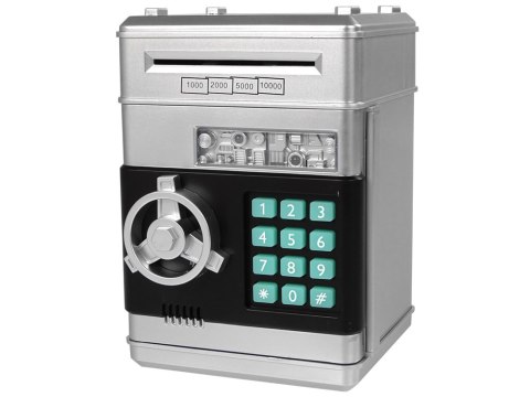 Elektroniczny Sejf Skarbonka Oszczędzanie Srebrny Kod LEAN Toys Elektroniczny Sejf Skarbonka Oszczędzanie Srebrny Kod LEAN Toys