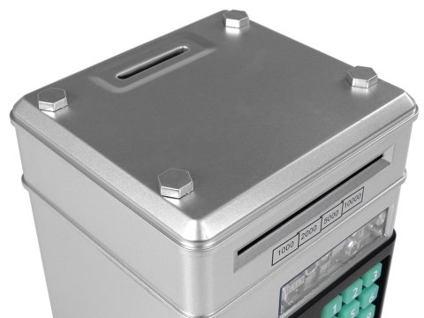 Elektroniczny Sejf Skarbonka Oszczędzanie Srebrny Kod LEAN Toys Elektroniczny Sejf Skarbonka Oszczędzanie Srebrny Kod LEAN Toys