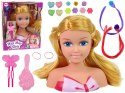 Głowa Lalki Akcesoria Koraliki Spinki Kolorowe Pasemka LEAN Toys