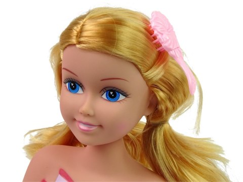 Głowa Lalki Akcesoria Koraliki Spinki Kolorowe Pasemka LEAN Toys Głowa Lalki Akcesoria Koraliki Spinki Kolorowe Pasemka LEAN Toys