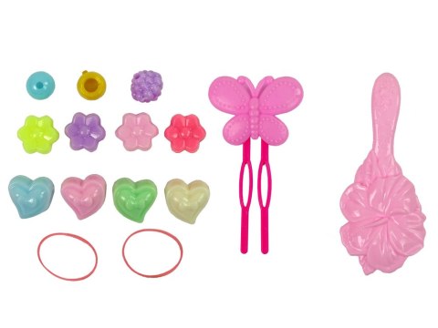 Głowa Lalki Akcesoria Koraliki Spinki Kolorowe Pasemka LEAN Toys Głowa Lalki Akcesoria Koraliki Spinki Kolorowe Pasemka LEAN Toys