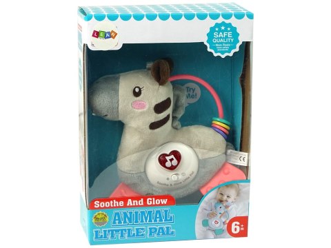 Interaktywna Edukacyjna Zebra Szara Dźwięk Melodie Gryzak Grzechotka LEAN Toys Interaktywna Edukacyjna Zebra Szara Dźwięk Melodie Gryzak Grzechotka LEAN Toys