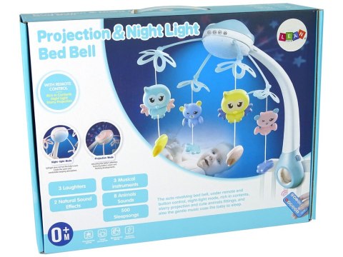 Karuzela Do Łóżeczka Projektor Pilot Melodie Odgłosy Zwierząt Niebieski LEAN Toys Karuzela Do Łóżeczka Projektor Pilot Melodie Odgłosy Zwierząt Niebieski LEAN Toys