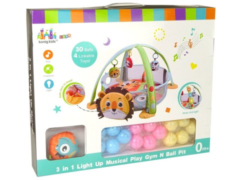 Mata Edukacyjna Lew Kojec Piłeczki Dla Maluszka Melodie LEAN Toys Mata Edukacyjna Lew Kojec Piłeczki Dla Maluszka Melodie LEAN Toys