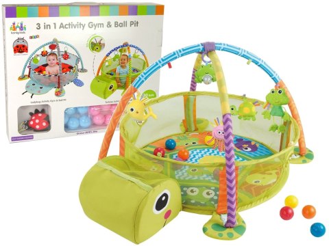 Mata Edukacyjna Żółw Kojec Piłeczki Dla Maluszka LEAN Toys Mata Edukacyjna Żółw Kojec Piłeczki Dla Maluszka LEAN Toys