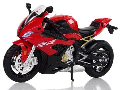 Motocykl Model BMW S1000RR Czerwony Dźwięki Światła LEAN Toys Motocykl Model BMW S1000RR Czerwony Dźwięki Światła LEAN Toys