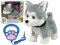 Pluszowy Piesek Husky Interaktywny Edukacyjny Smycz Piosenki Chodzi LEAN Toys