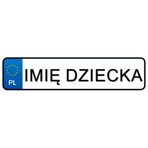 Tablice Rejestracyjne Naklejka Imię Twojego Dziecka LEAN CARS Tablice Rejestracyjne Naklejka Imię Twojego Dziecka LEAN CARS