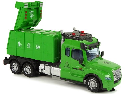 Zdalnie Sterowana Śmieciarka Pilot 2,4G Światła Dźwięki Zielona LEAN Toys Zdalnie Sterowana Śmieciarka Pilot 2,4G Światła Dźwięki Zielona LEAN Toys