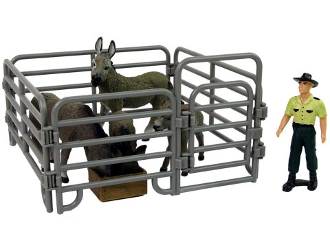 Zestaw Figurek Cztery Osiołki Rolnik Ogrodzenie Szary LEAN Toys Zestaw Figurek Cztery Osiołki Rolnik Ogrodzenie Szary LEAN Toys
