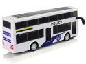 Autobus Policyjny Dwupiętrowy Biały z Naciągiem Dźwięk LEAN Toys