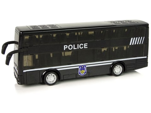 Autobus Policyjny Dwupiętrowy Czarny z Napędem Frykcyjnym LEAN Toys Autobus Policyjny Dwupiętrowy Czarny z Napędem Frykcyjnym LEAN Toys