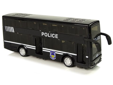 Autobus Policyjny Dwupiętrowy Czarny z Napędem Frykcyjnym LEAN Toys Autobus Policyjny Dwupiętrowy Czarny z Napędem Frykcyjnym LEAN Toys