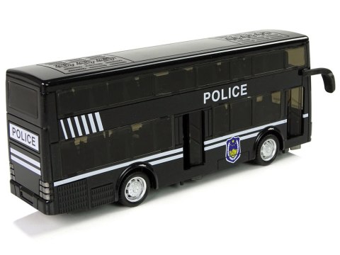 Autobus Policyjny Dwupiętrowy Czarny z Napędem Frykcyjnym LEAN Toys Autobus Policyjny Dwupiętrowy Czarny z Napędem Frykcyjnym LEAN Toys