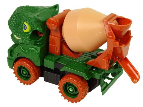 Ciężarówka Betoniarka Dinozaur do Rozkręcania Zielony Akcesoria LEAN Toys Ciężarówka Betoniarka Dinozaur do Rozkręcania Zielony Akcesoria LEAN Toys