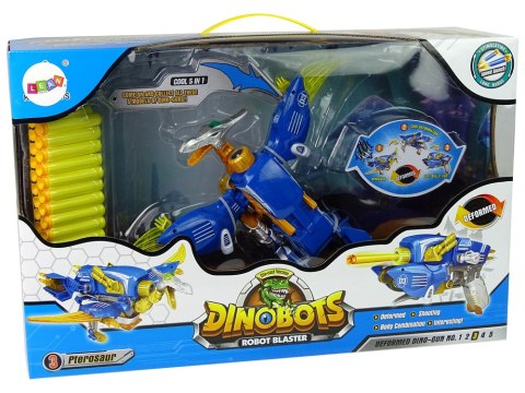 Dinobots 2w1 Dinozaur Pistolet na Strzałki Niebieski Pterosaur Tarcza LEAN Toys Dinobots 2w1 Dinozaur Pistolet na Strzałki Niebieski Pterosaur Tarcza LEAN Toys