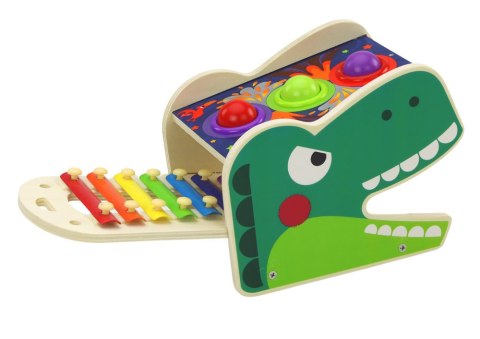 Dinozaur Wbijak Cymbałki 2w1 Drewniany Czerwony LEAN Toys Dinozaur Wbijak Cymbałki 2w1 Drewniany Czerwony LEAN Toys