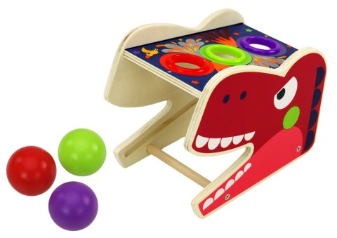 Dinozaur Wbijak Cymbałki 2w1 Drewniany Czerwony LEAN Toys Dinozaur Wbijak Cymbałki 2w1 Drewniany Czerwony LEAN Toys